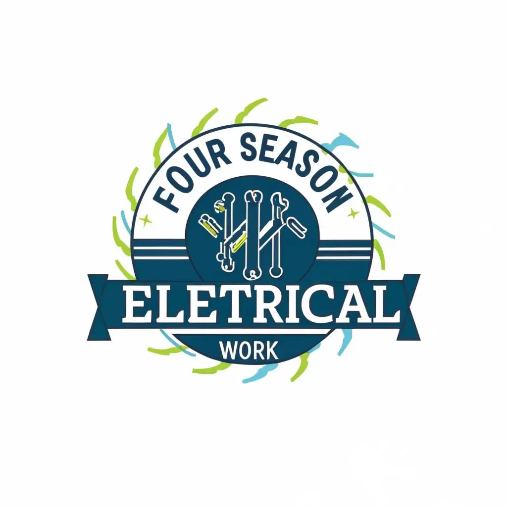 logo, ELECTRICAL SYMBOL, with the text "FOUR SEASON ELECTRICAL WORK -L.L.C-O.P.C", typography, be used in Technology industry