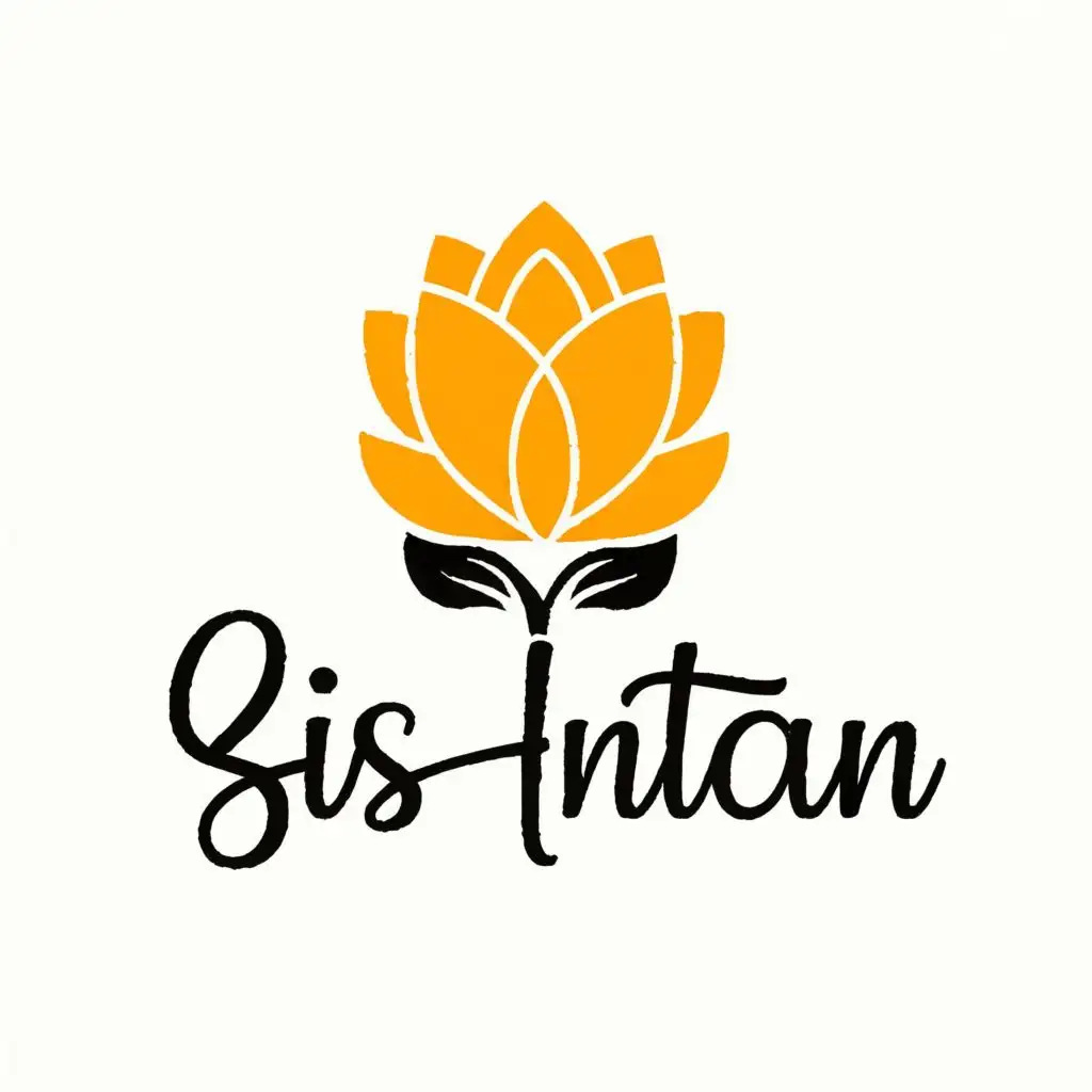 logo, Flower, with the text "Sis Intan", typography, be used in Retail industry