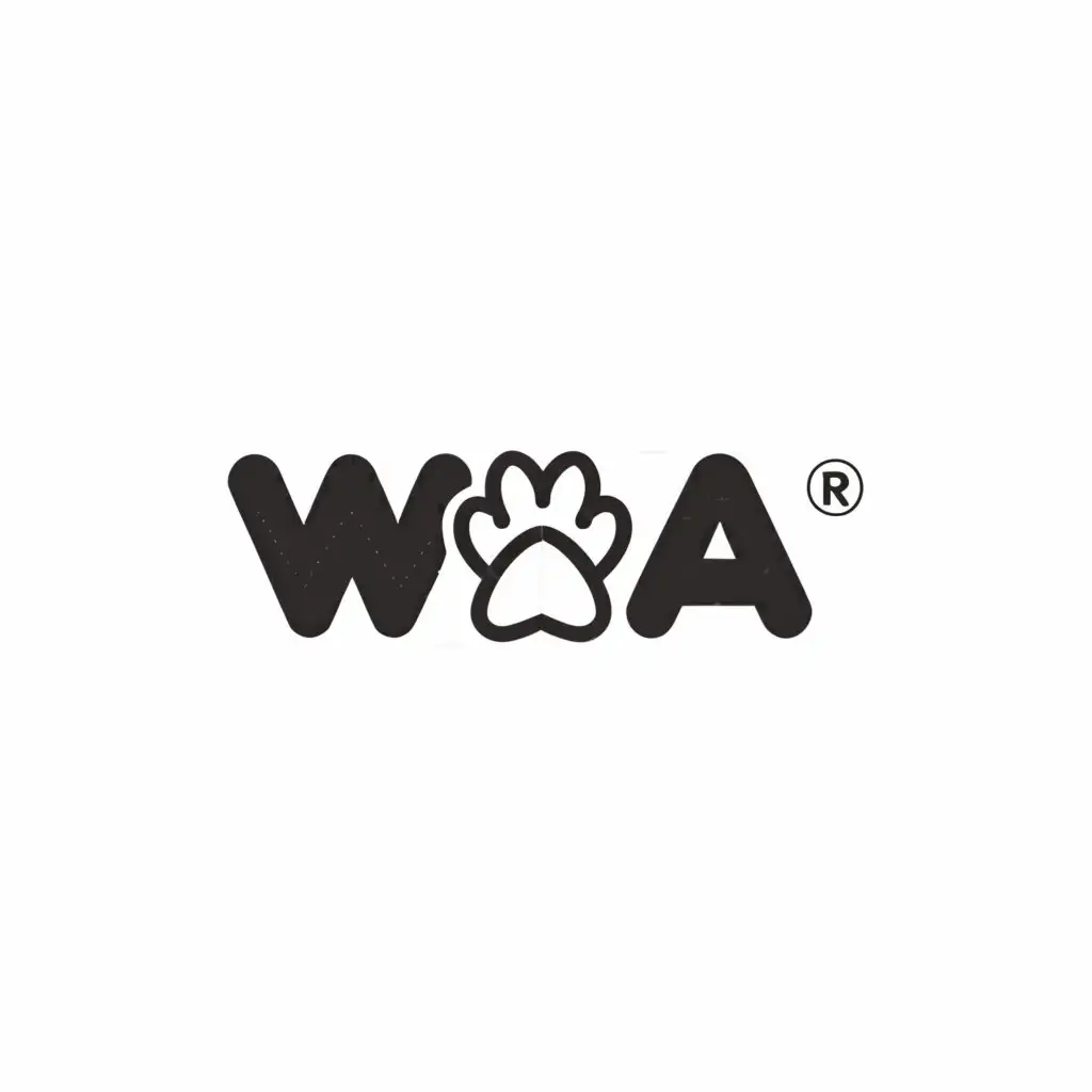 LOGO-Design-For-WAGA-Bold-Text-with-Paw-Print-Symbol-for-Animal-and-Pet-Industry
