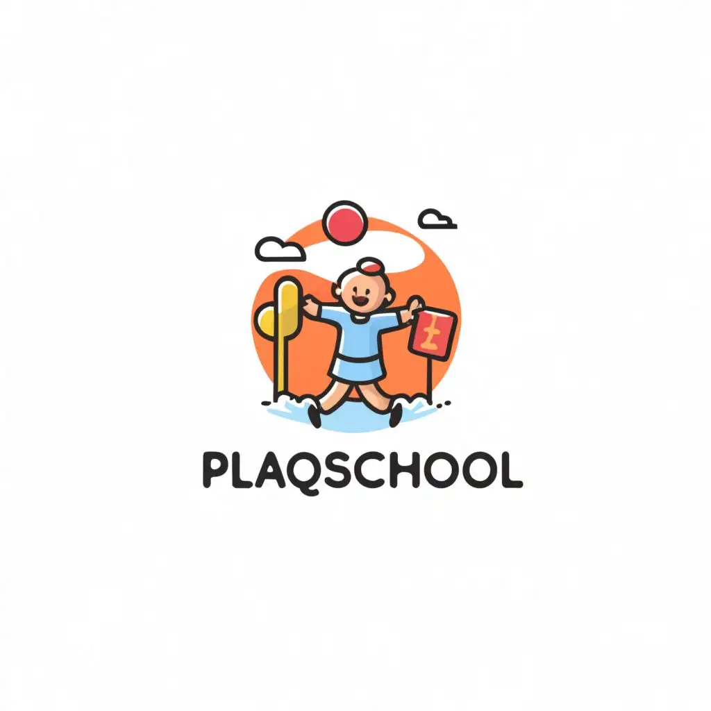a logo design,with the text "PlaQschool", main symbol:Kid playschool,Minimalistic,be used in Education industry,clear background