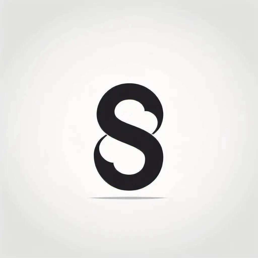 letter s infinity logo, flat, simple,  retro, minimalistic, black vector, white background