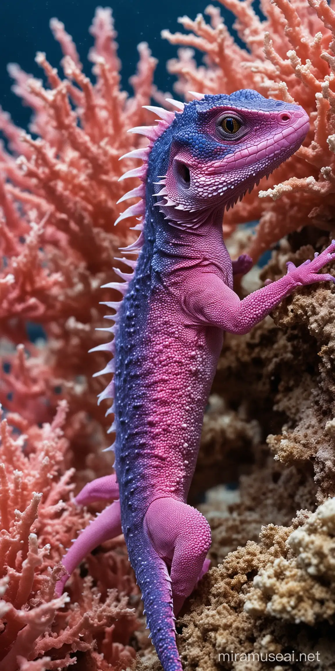 Coralids Camouflaged DragonLizard Creatures in the Depths of the Blue Sea