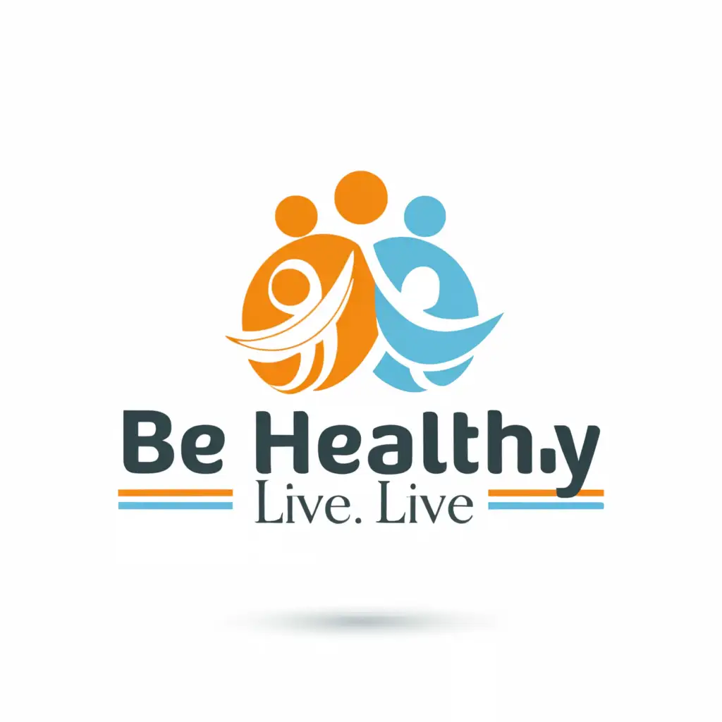a logo design,with the text 'be healthy.live', main symbol:mathers & child & father,Moderate,be used in Home Family industry,clear background
