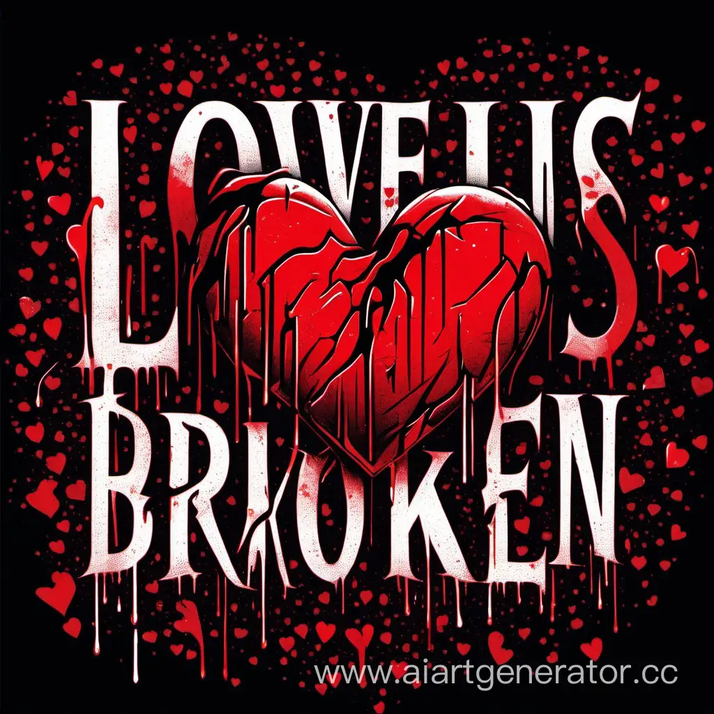 Broken-Heart-on-Black-Background-Symbolic-Red-Heart-in-Pieces