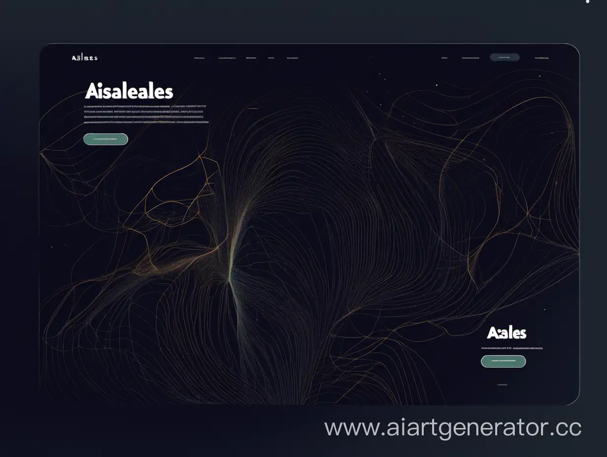 сайт в тёмных цветах с названием AiSales по услугам общения с клиентами на основе нейросети 