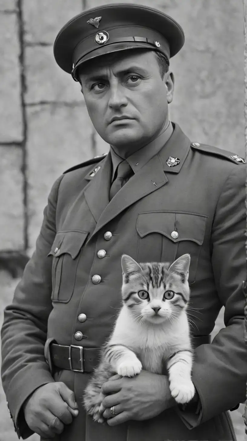 
Background:  Mussolini, does not like cats.  He reportedly disliked them intensely,