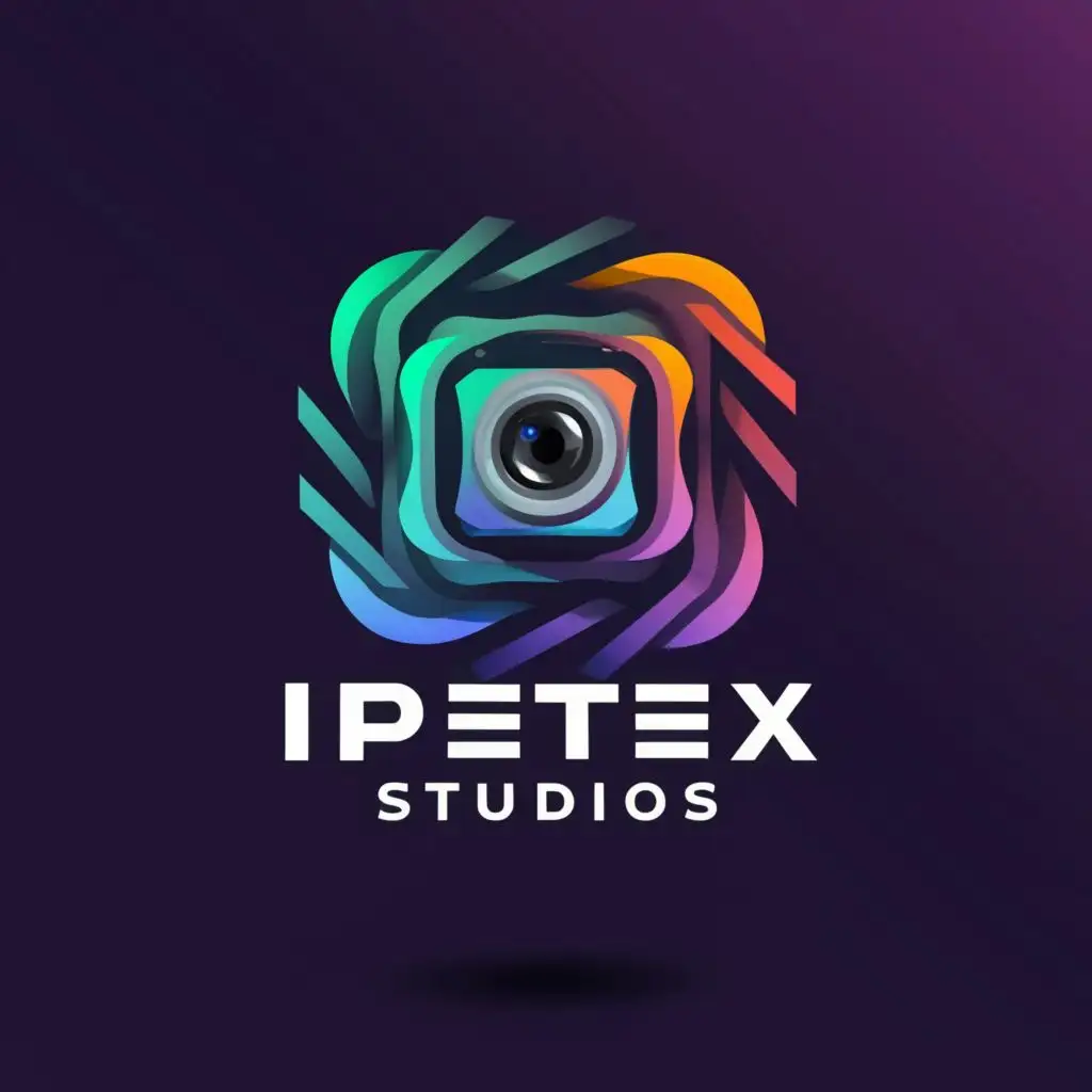a logo design,with the text "Ipetex Studios", main symbol:Contains camera and any other feature at the designers discretion,complex,be used in Entertainment industry,clear background