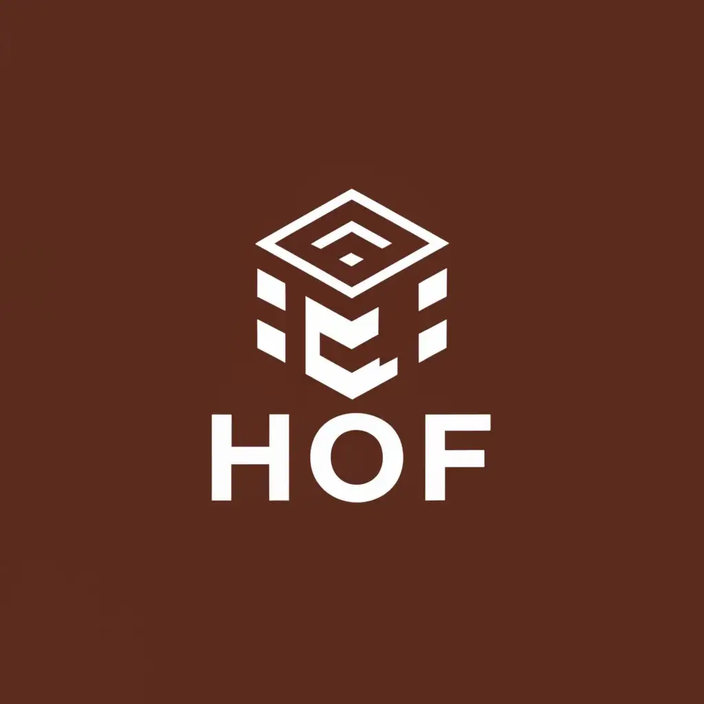 a logo design,with the text "HOF", main symbol:minecraft stew,Moderate,clear background