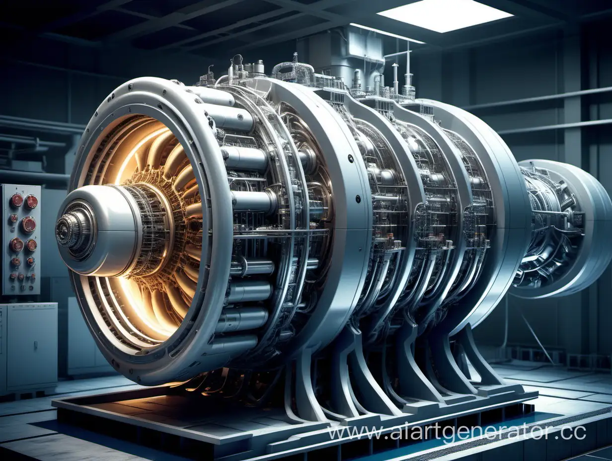 a futuristic engine running on nuclear power