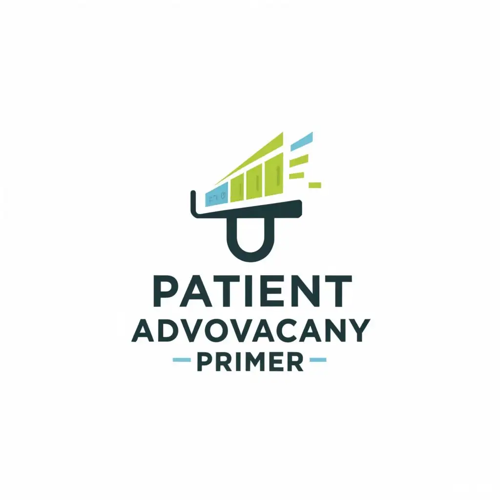 a logo design, with the text "Patient Advocacy Primer", main symbol:paint roller, Minimalistic, be used in Education industry, clear background; blue and green theme