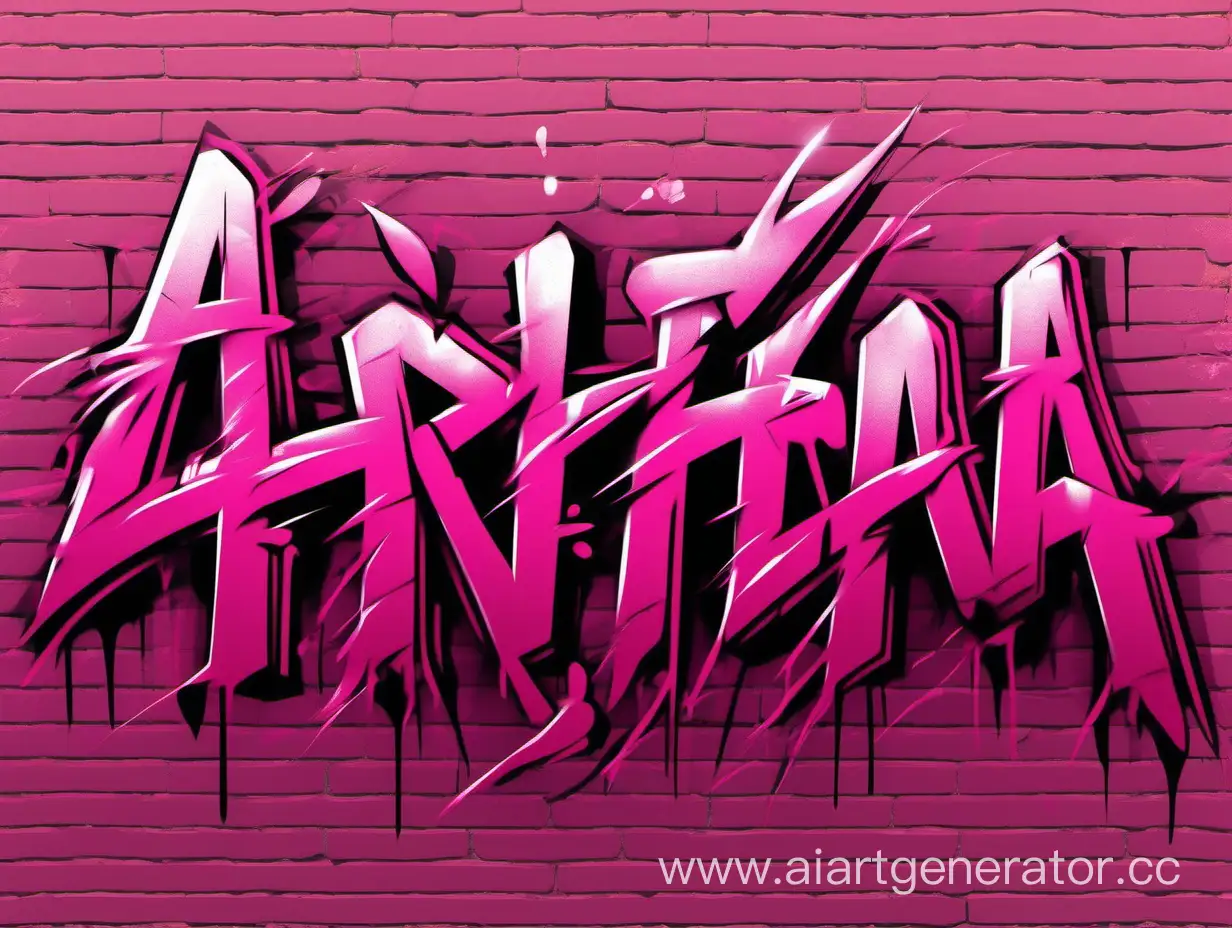 Красивое граффити розового цвета ввиде надписи ARFA с прозрачным фоном формата png