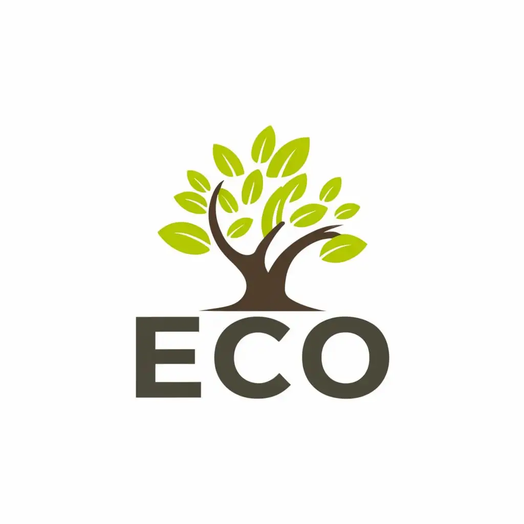 logo, tree, with the text "ECO", typography, be used in Technology industry