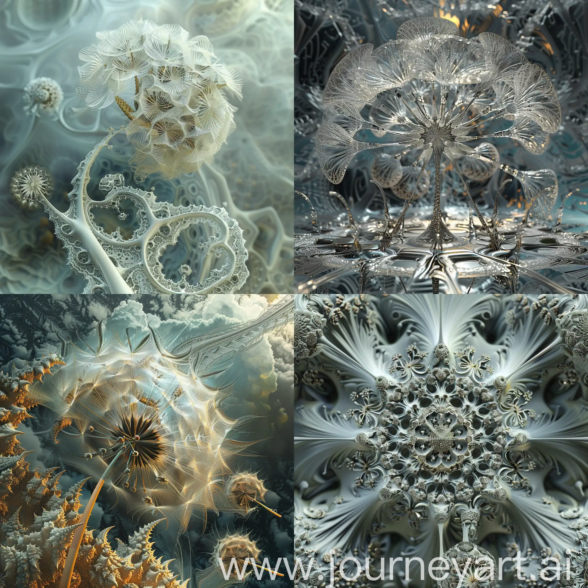 digital fractal artwork dandelion Mandelbulb 3D 191.