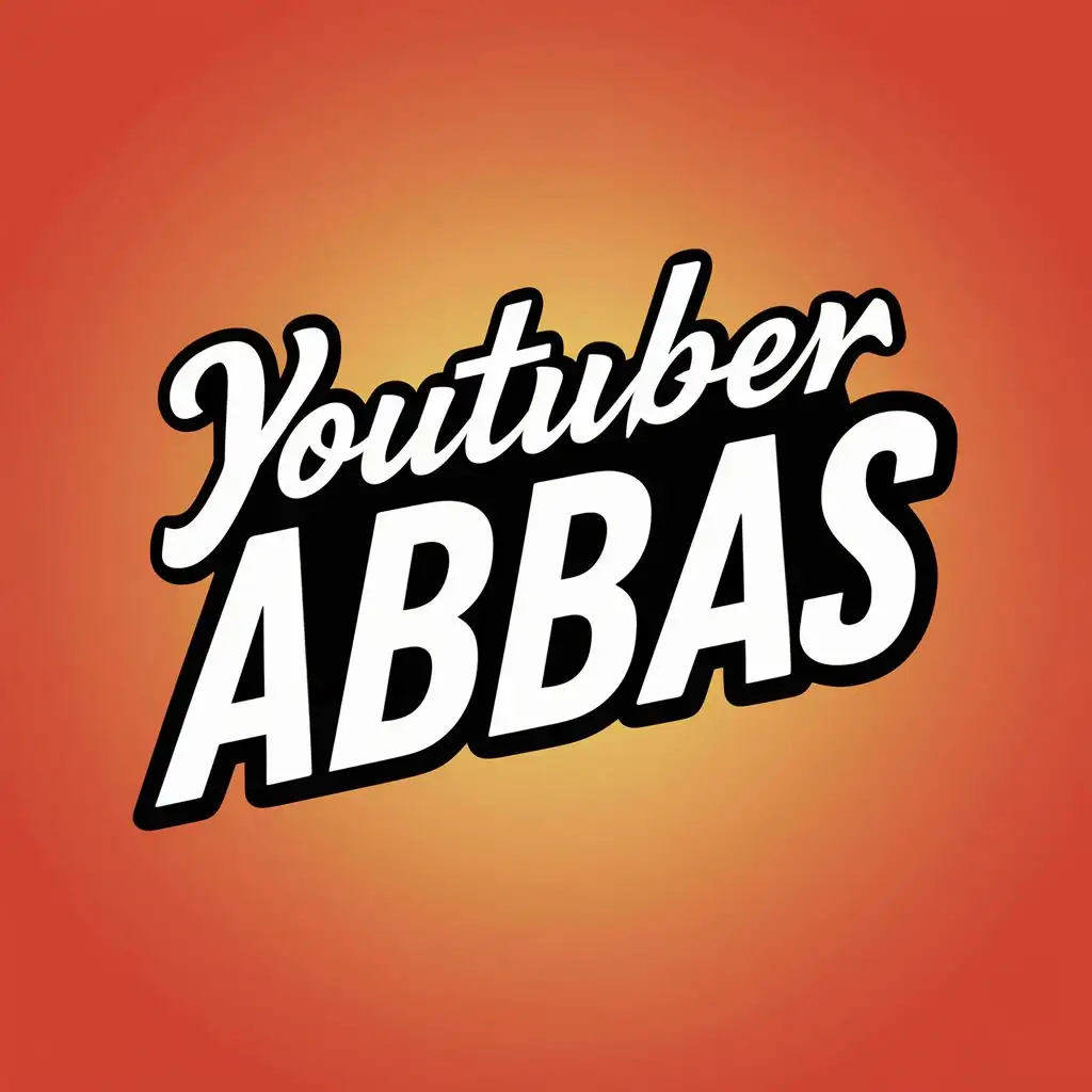 logo, Youtub, with the text "Youtuber Abbas", typography, be used in Entertainment industry