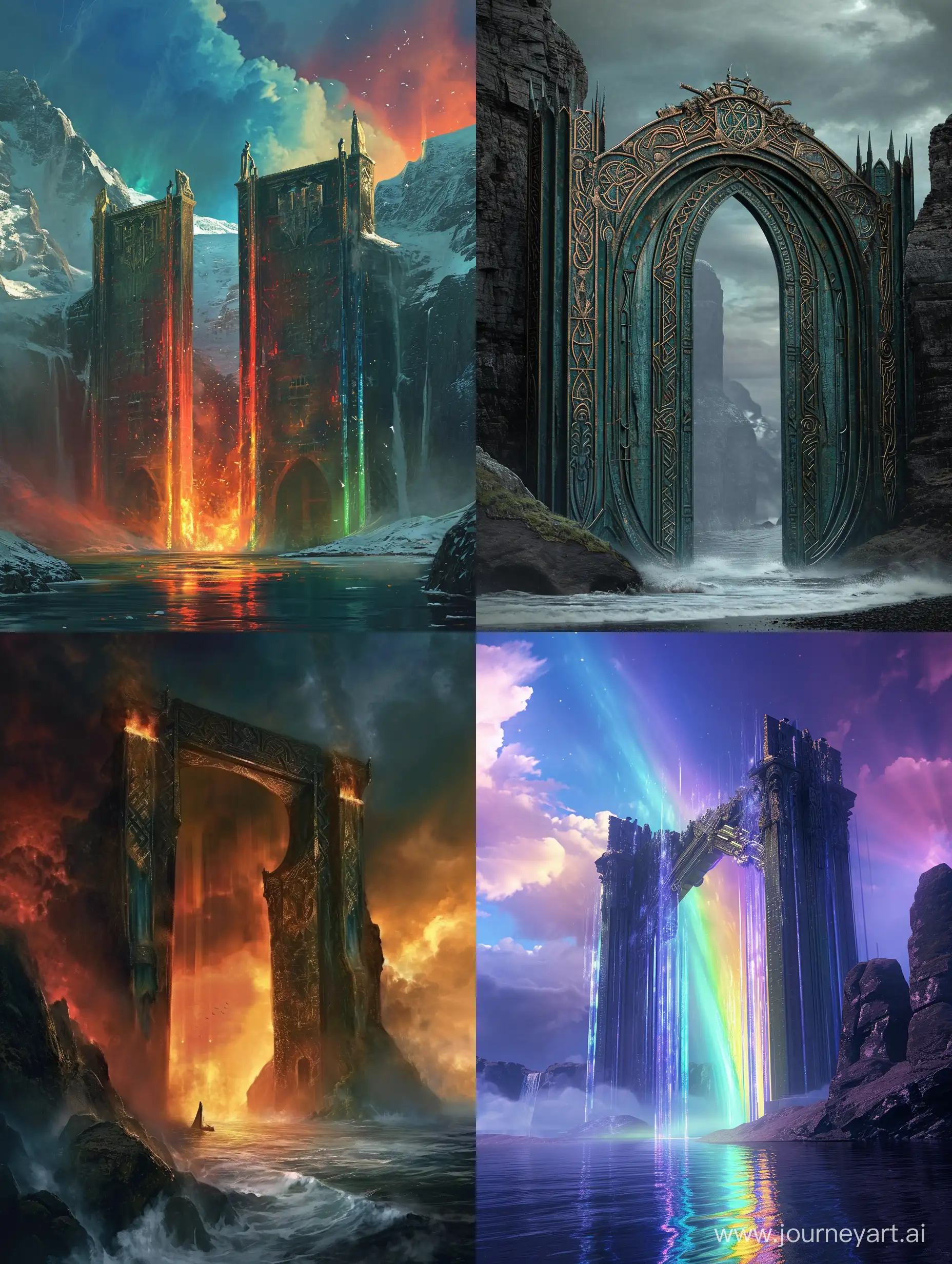 Viking-Fantasy-Portal-on-Bifrost-Rainbowpunk-Vikingcore-Architecture