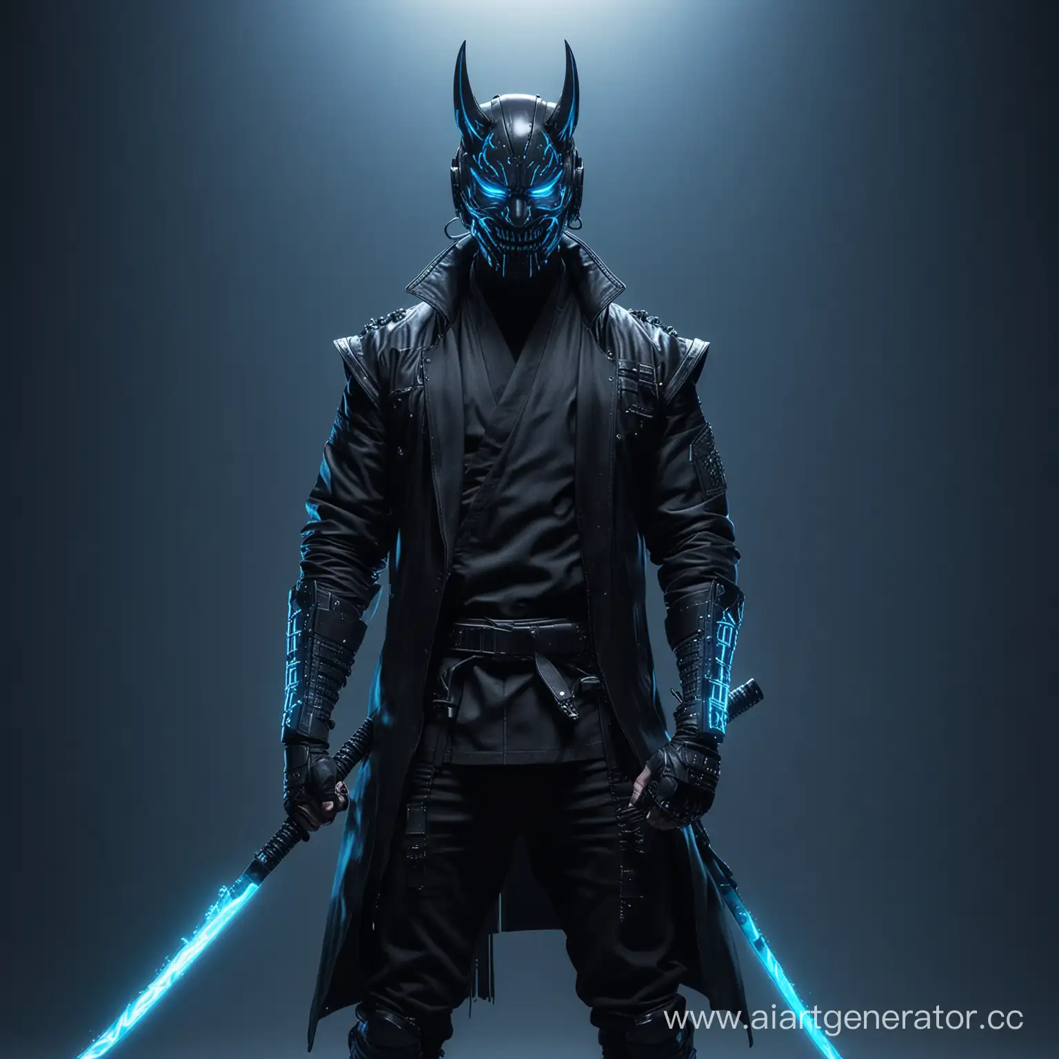 CyberSamurai-with-Electric-Katana-Futuristic-Warrior-in-Black-Hannya-Mask