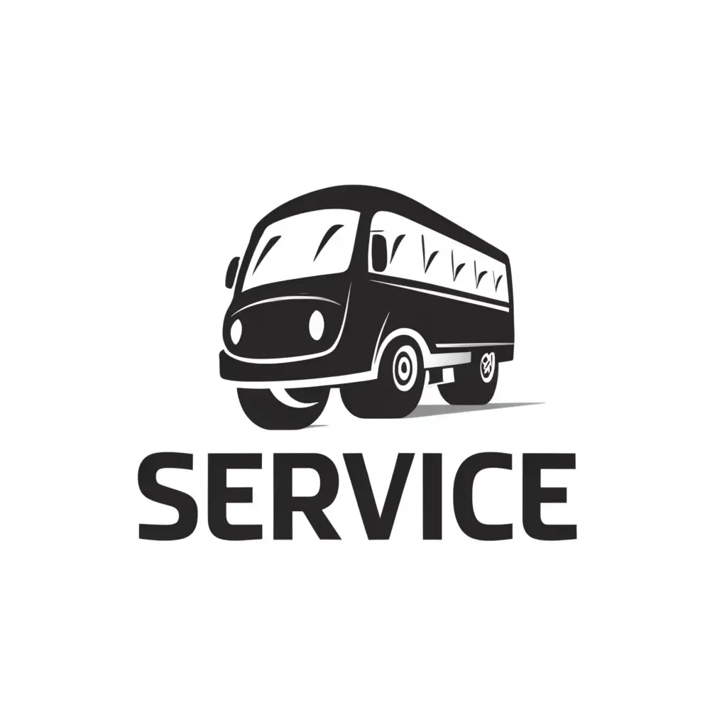 a logo design,with the text "SERVIS", main symbol:Bus,Moderate, be used in Travel industry, clear background