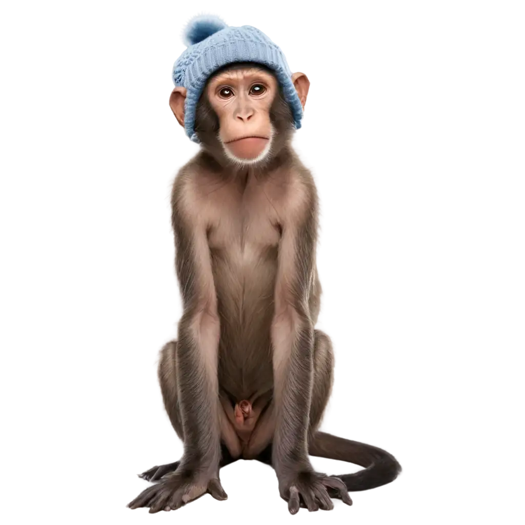Playful-Monkey-with-Winter-Hat-HighQuality-PNG-Image-for-Charming-Winter-Vibes