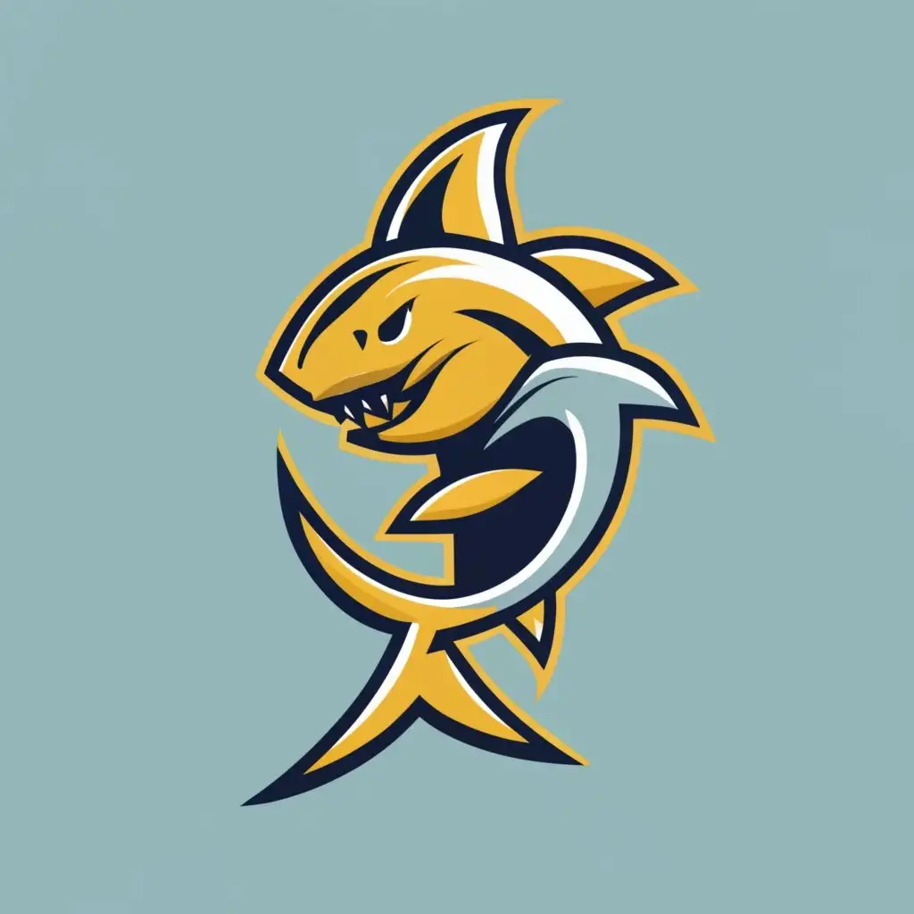 logo, Dycke, with the text "A gold logo of an evil shark", typography, be used in Finance industry