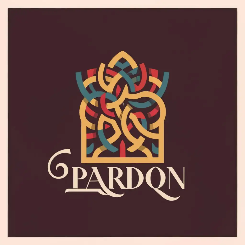 a logo design,with the text "pardon ", main symbol:creative painting islamic ,Moderate,be used in Religious industry,clear background