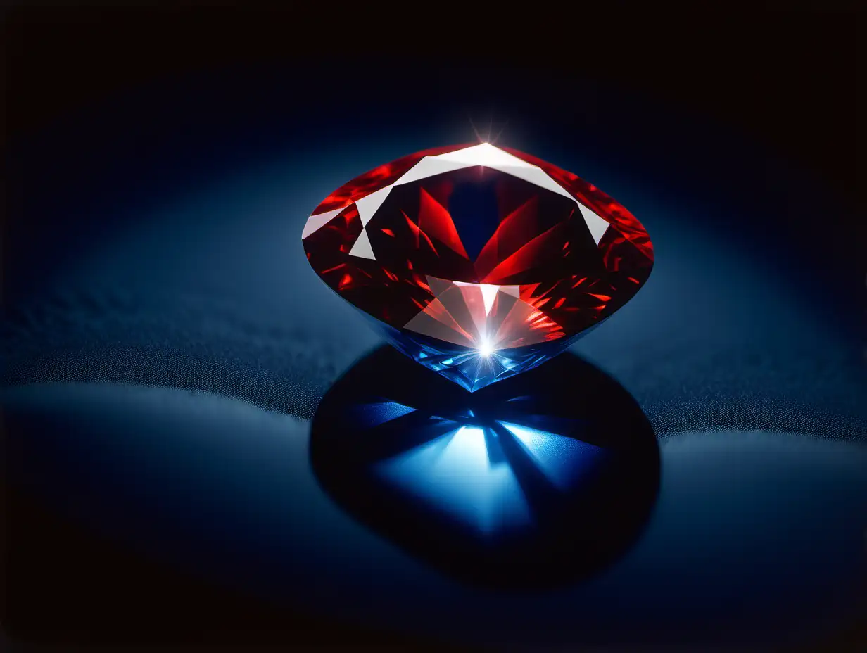 Cinematic Portrait of Glowing Red Hope Diamond