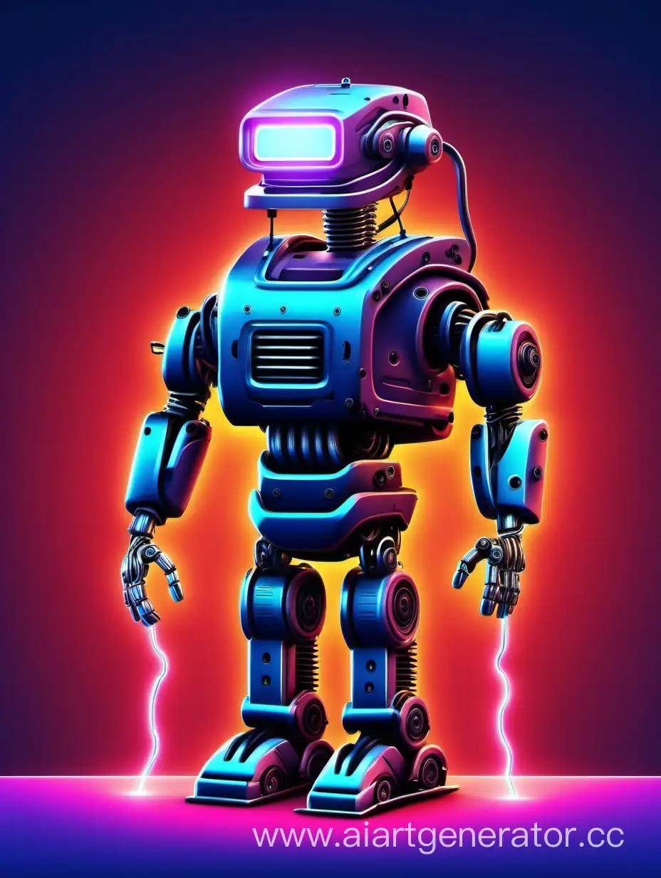 Realistic-Welder-Robot-on-a-Vibrant-Neon-Background
