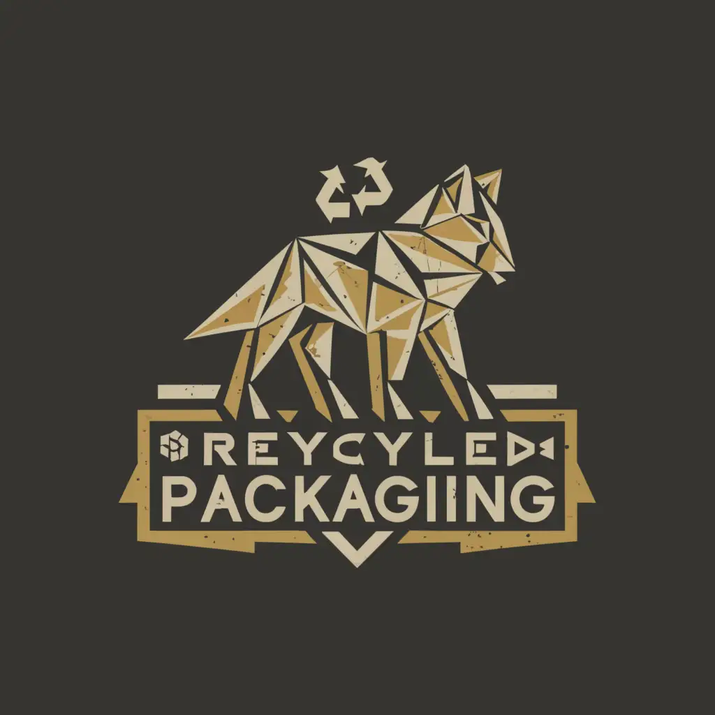 a logo design,with the text "recycled packaging", main symbol:wolf,Moderate,clear background