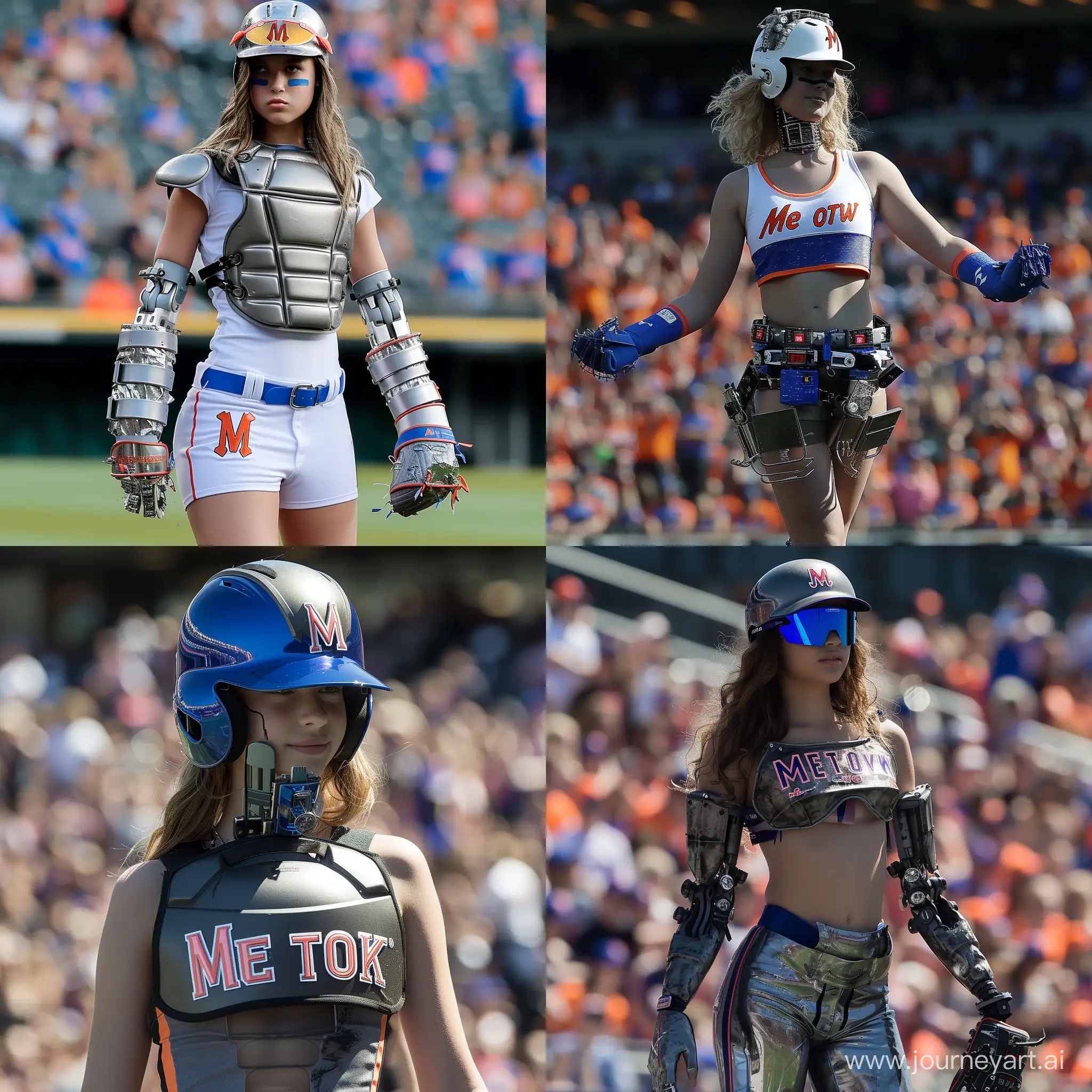 New York Mets 13-14 year old cheerleader, turns out to be a robot, malfunctioning