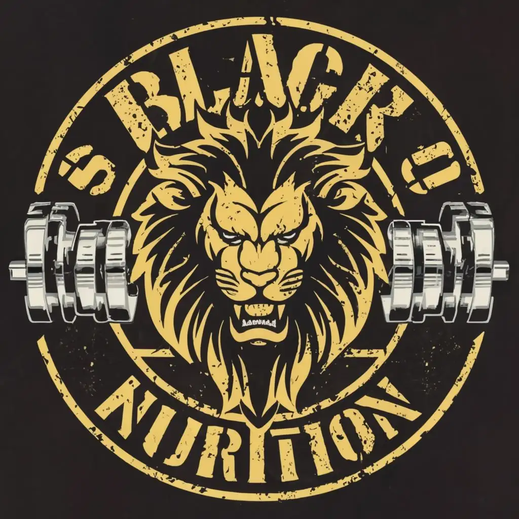 logo, Lion 
Logo "Black shop nutrition" 
Text "no excuses" 
black 
training 
Ripped and strong, with the text "Black Nutrition", typography, be used in Sports Fitness industry