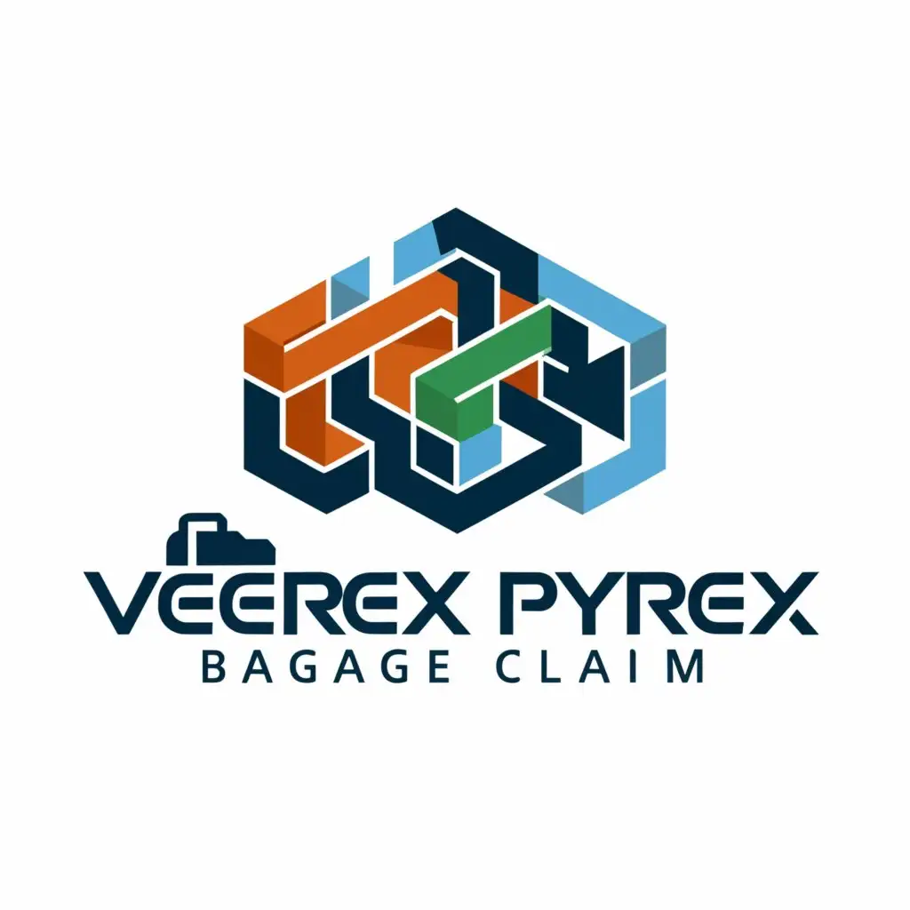 a logo design,with the text "VEEREX PYREX BAGGAGE CLAIM", main symbol:VEEREX PYREX BAGGAGE CLAIM,complex,clear background