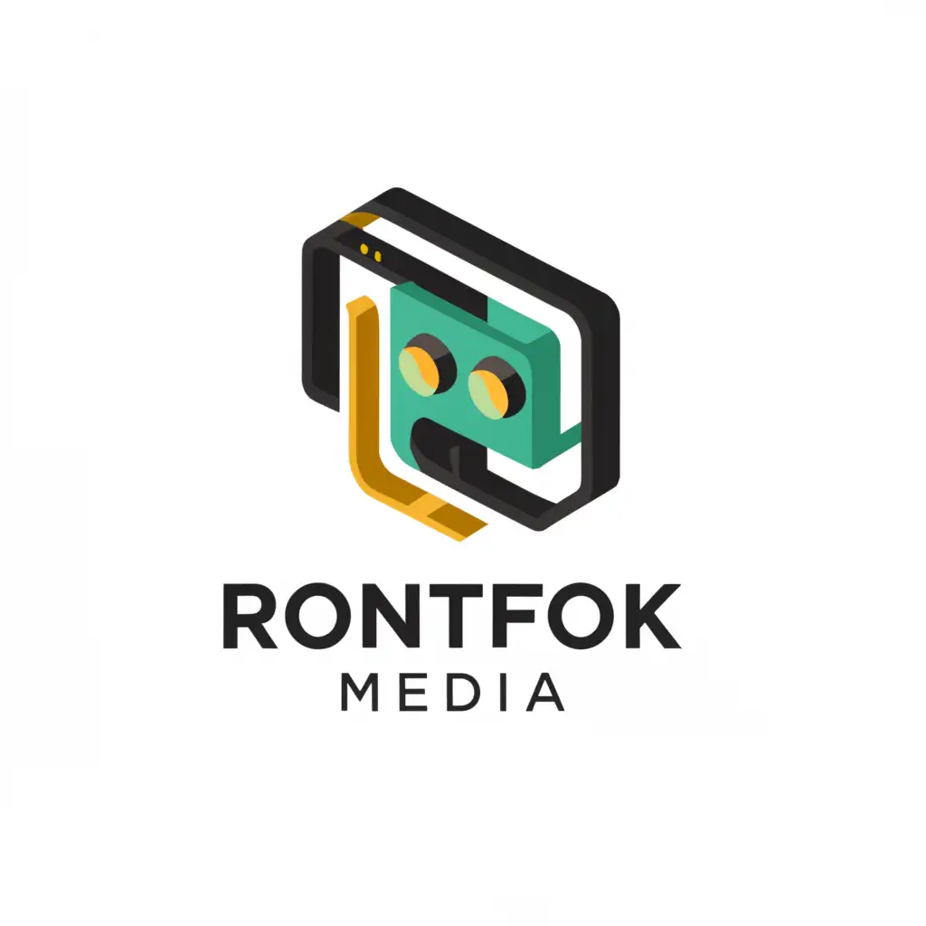 a logo design,with the text "Logo with the text "RontFok Media" around it", main symbol:3d video cramera,complex,be used in Entertainment industry,clear background