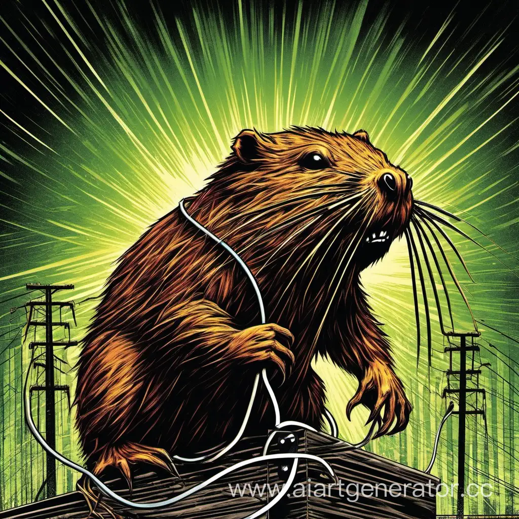 Energetic-Electric-Beaver-in-a-Frenzied-Display