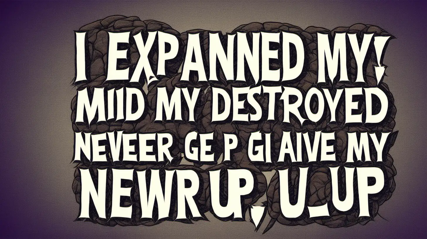 I expanded my mind and destroyed my liver, but I never gave up