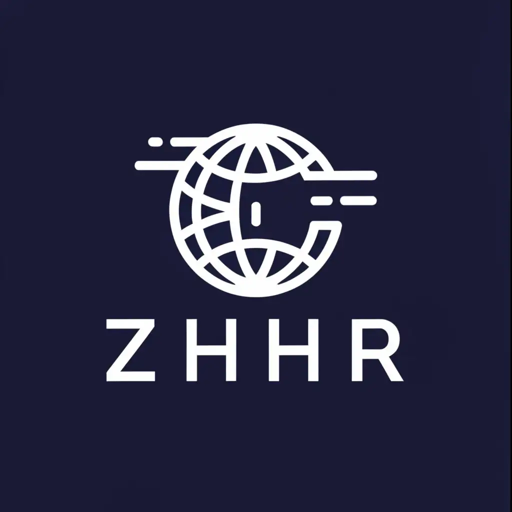 a logo design,with the text "ZHHR", main symbol:Earth,Moderate,be used in Technology industry,clear background