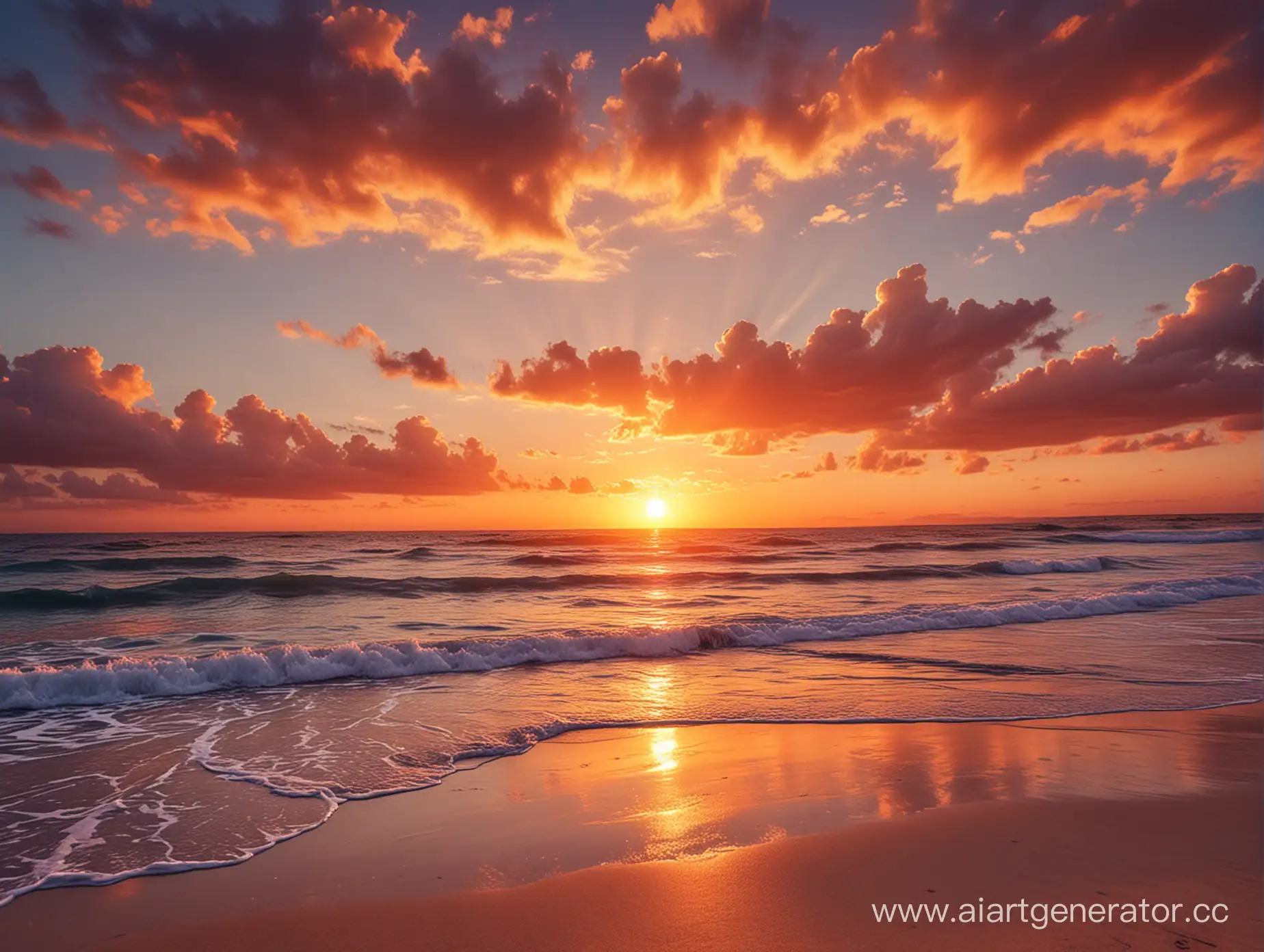 Vibrant-Romantic-Sunset-by-the-Seashore