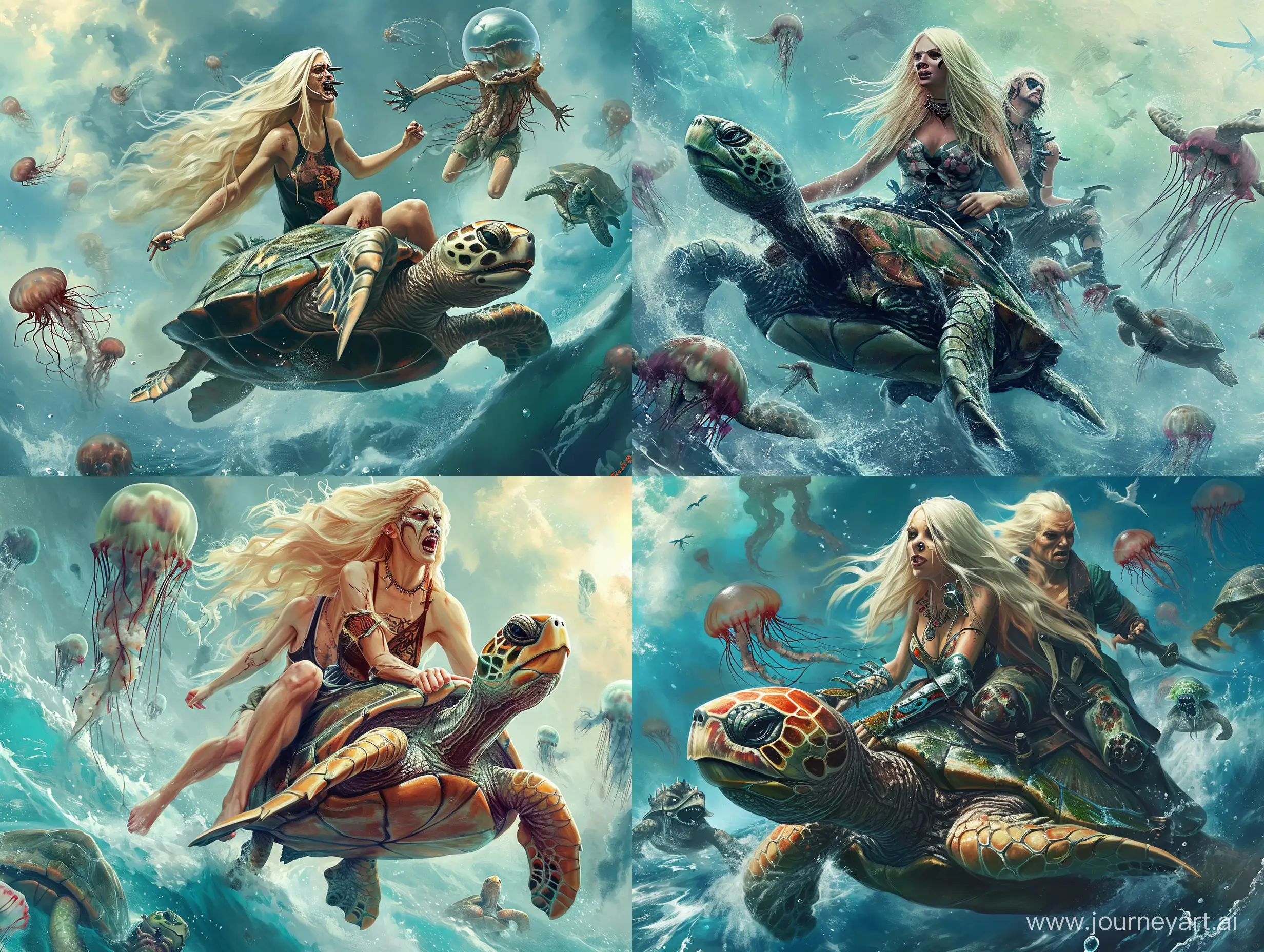 Dramatic-Photorealistic-Vampires-Riding-Turtle-in-Epic-Sea-Battle