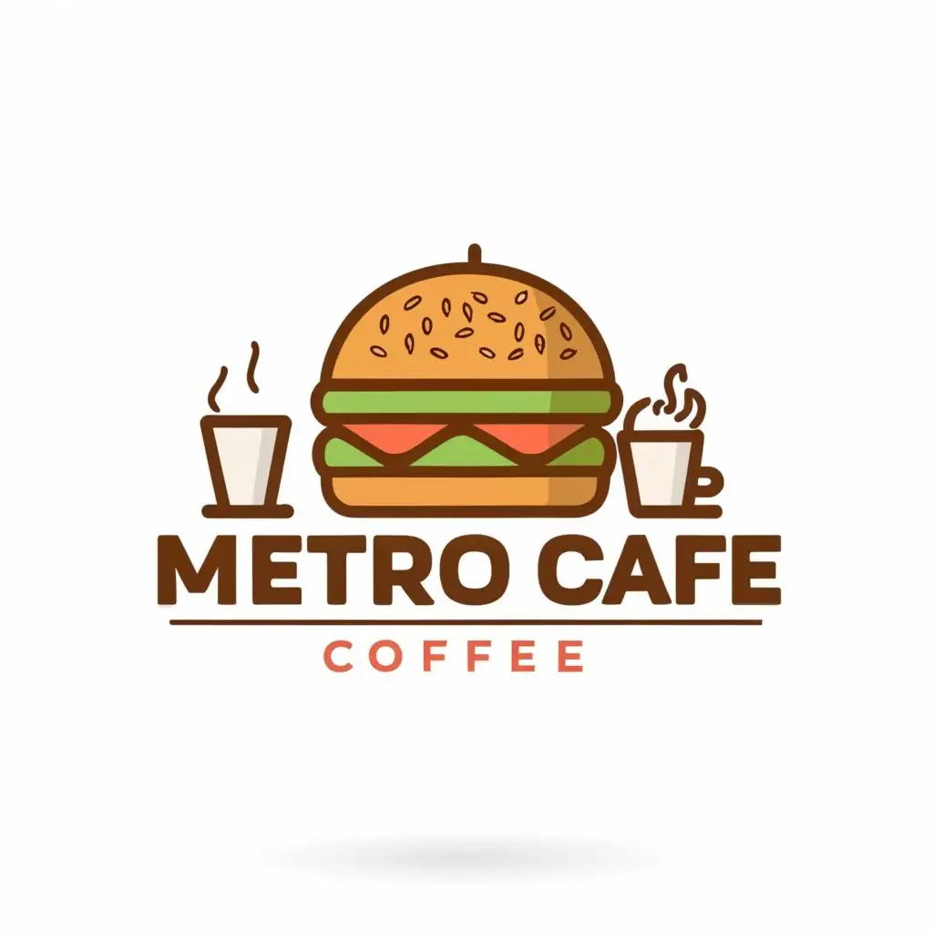 LOGO-Design-For-Metro-Cafe-Classic-Typography-with-Burger-and-Coffee-Theme