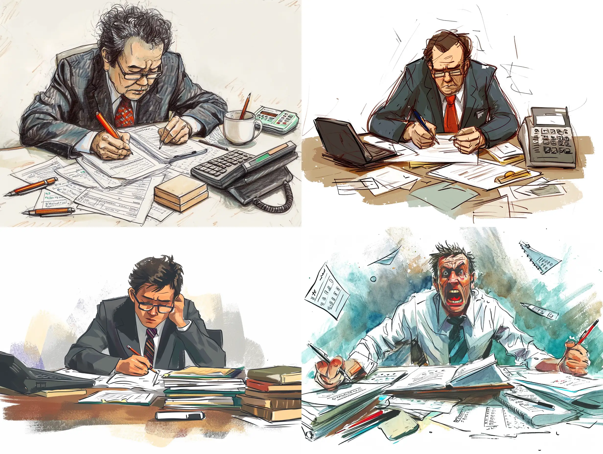 draw a very busy accountant