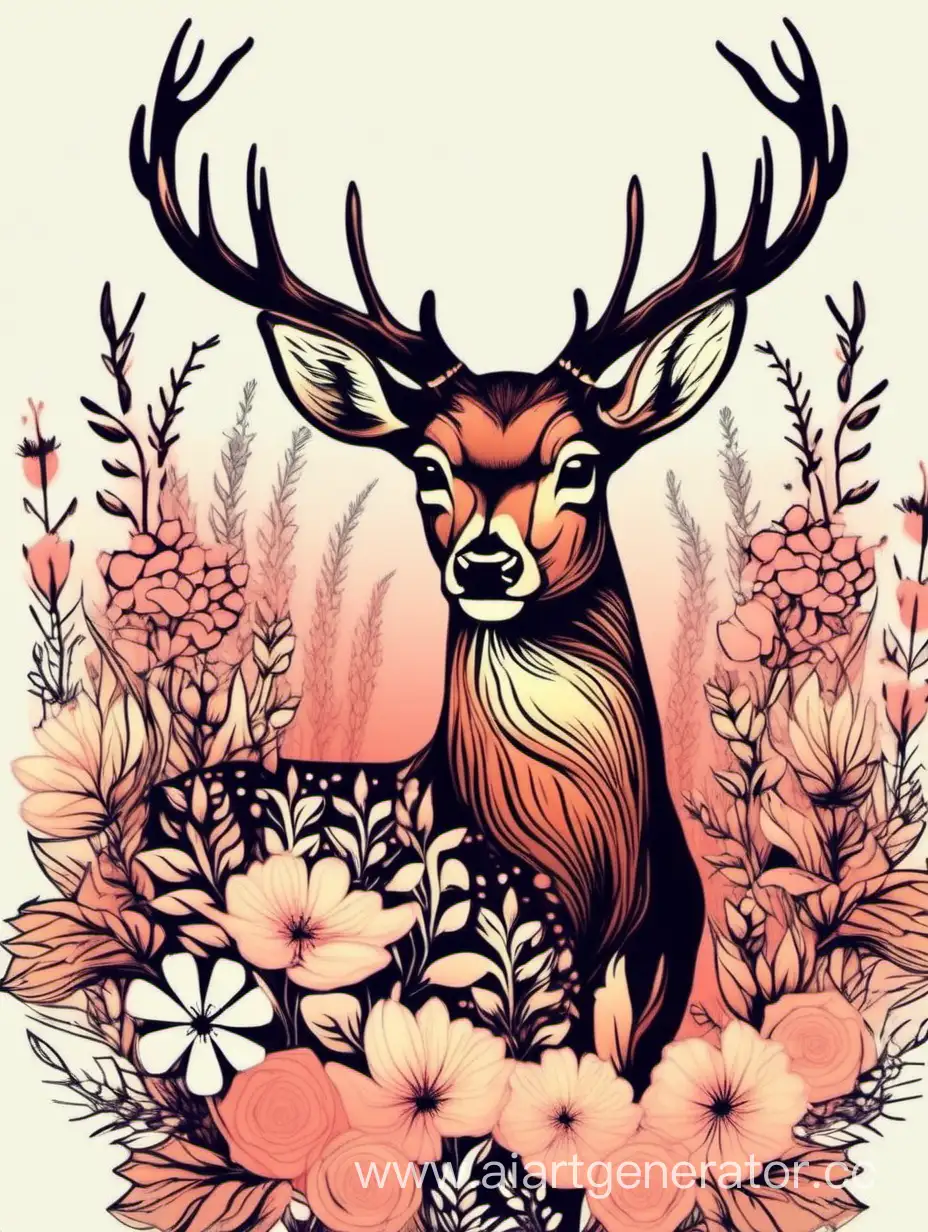 Graceful-Deer-Amidst-Blossoming-Flowers