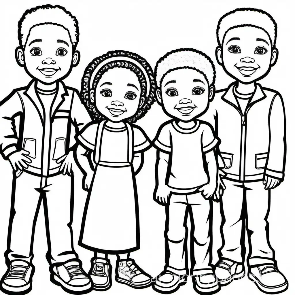 Confident-Black-Kids-Coloring-Page-with-Ample-White-Space