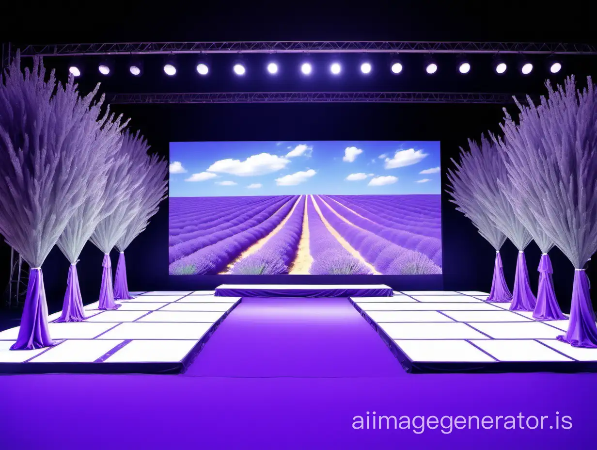 14-meter stage and the center screen lavender theme , this event is for ladies 

