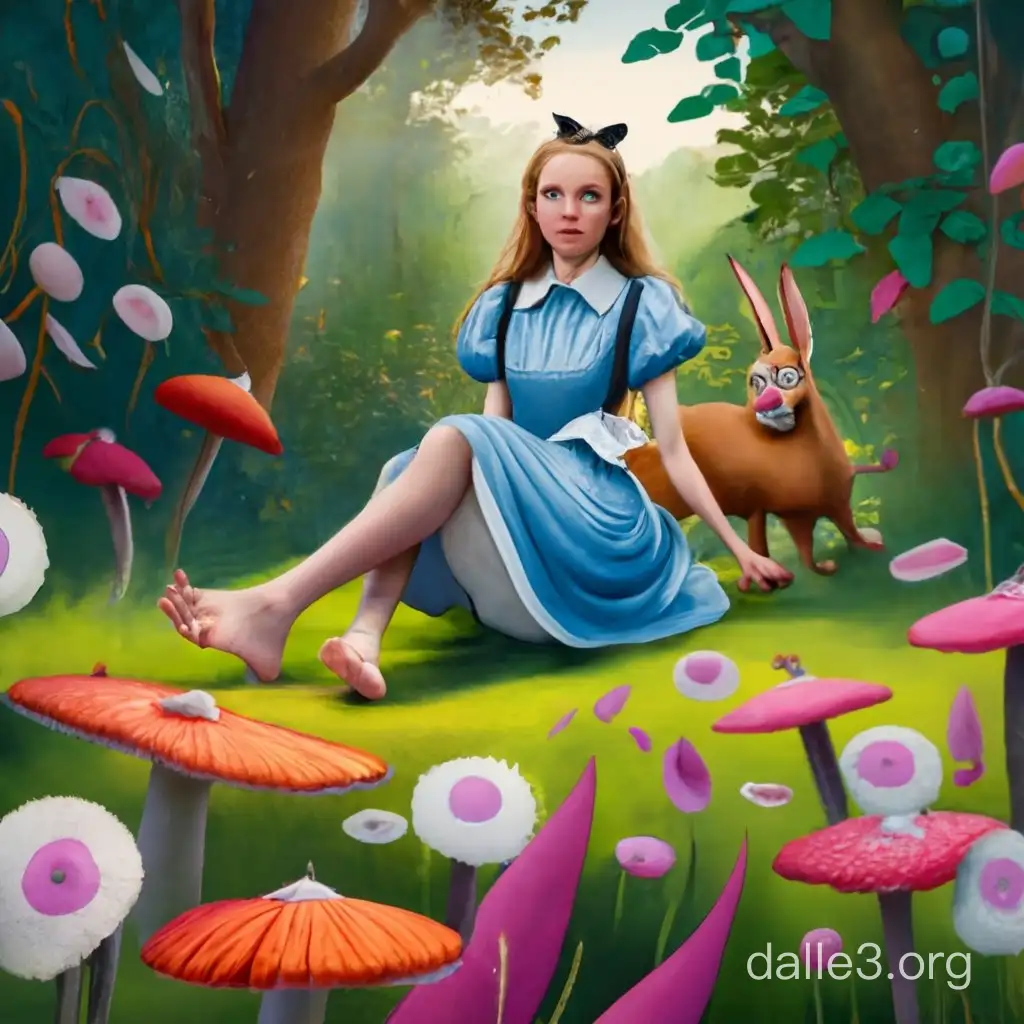 Alice In Wonderland as a Giantess Bare Foot