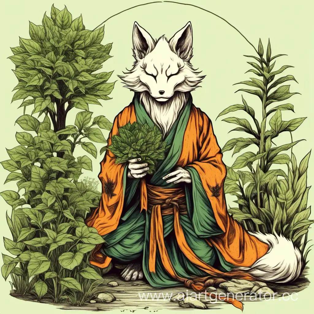 Enigmatic-Kitsune-Druid-Amidst-Lush-Plant-Life