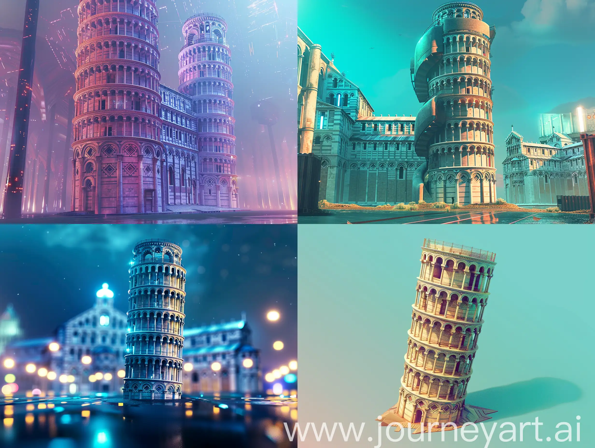 Cyberpunk-Stylized-Leaning-Tower-of-Pisa