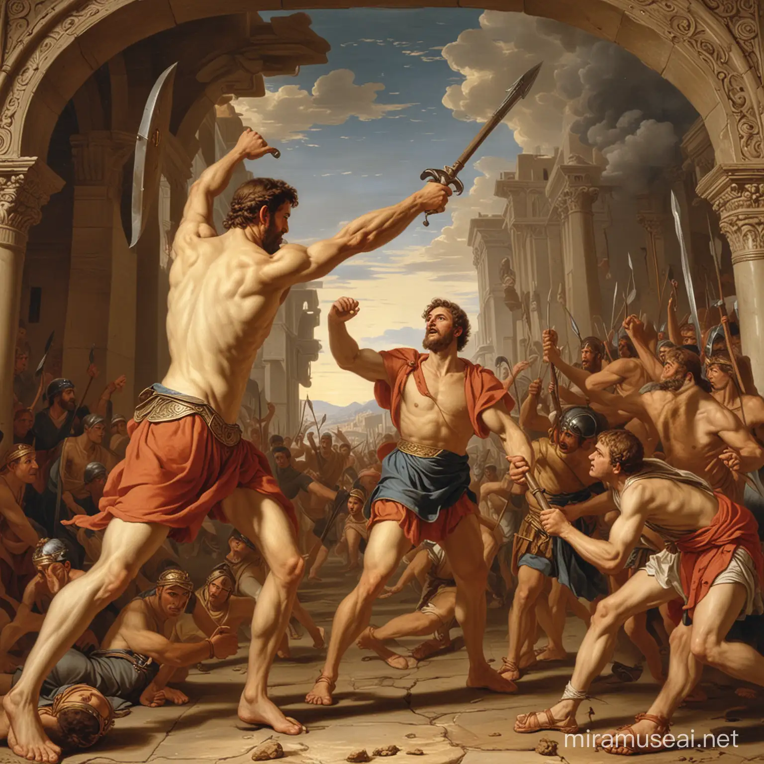 image of David defeating Goliath