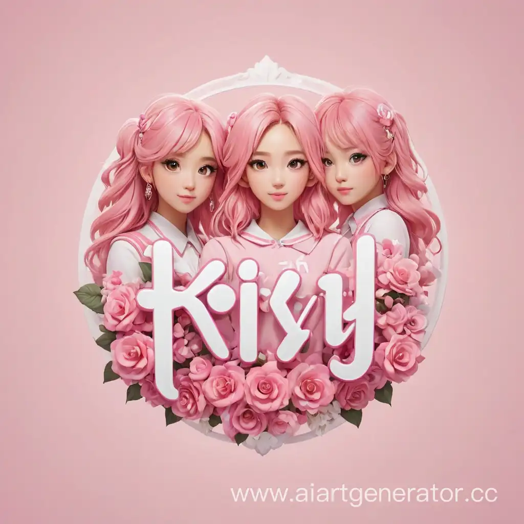 Adorable-Kpop-Group-Logo-Pink-and-White-Theme-with-KIZZY-Name-Centered