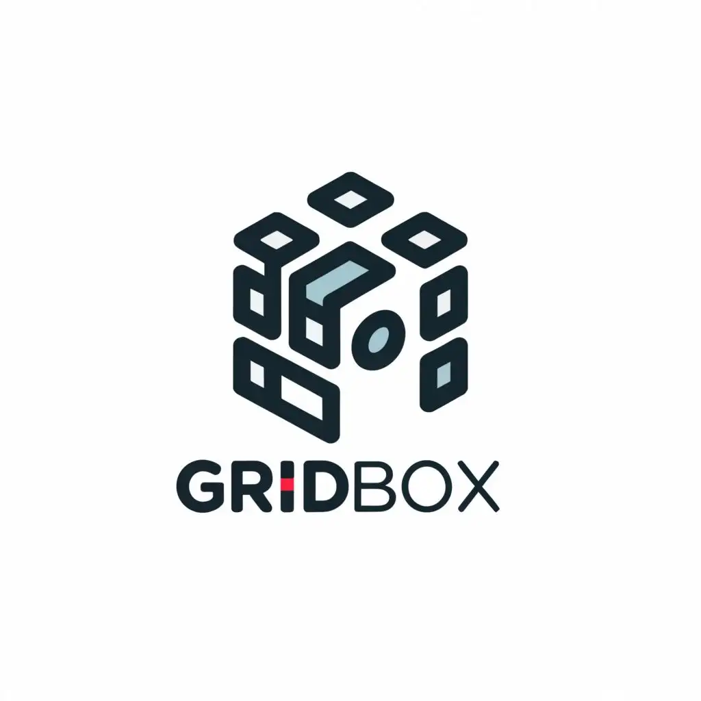 a logo design,with the text 'Grid Box', main symbol:Camera,complex,be used in Entertainment industry,clear background, color red and blue