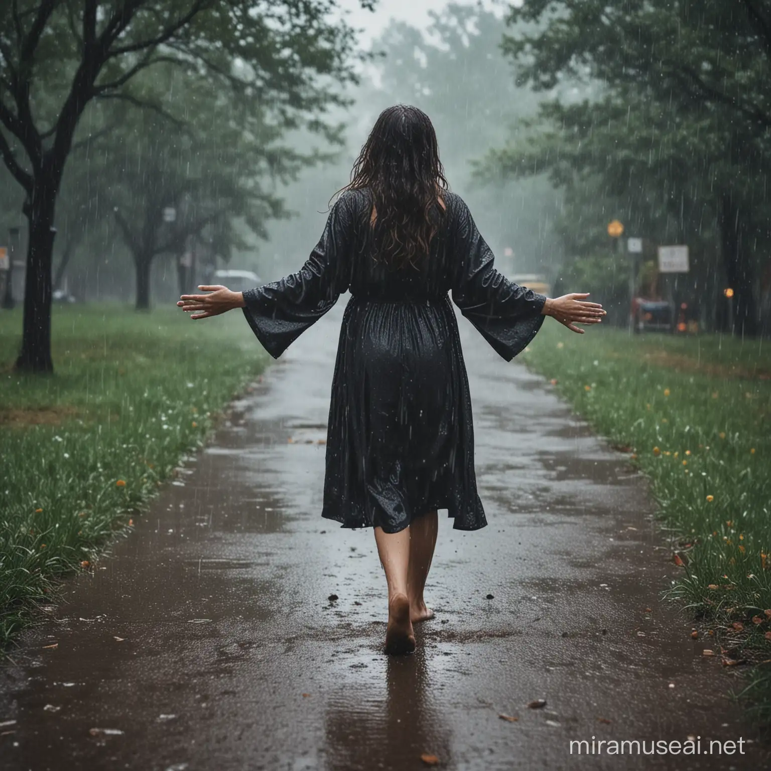 雨水变成小精灵，落入地面变成的精灵的怀里