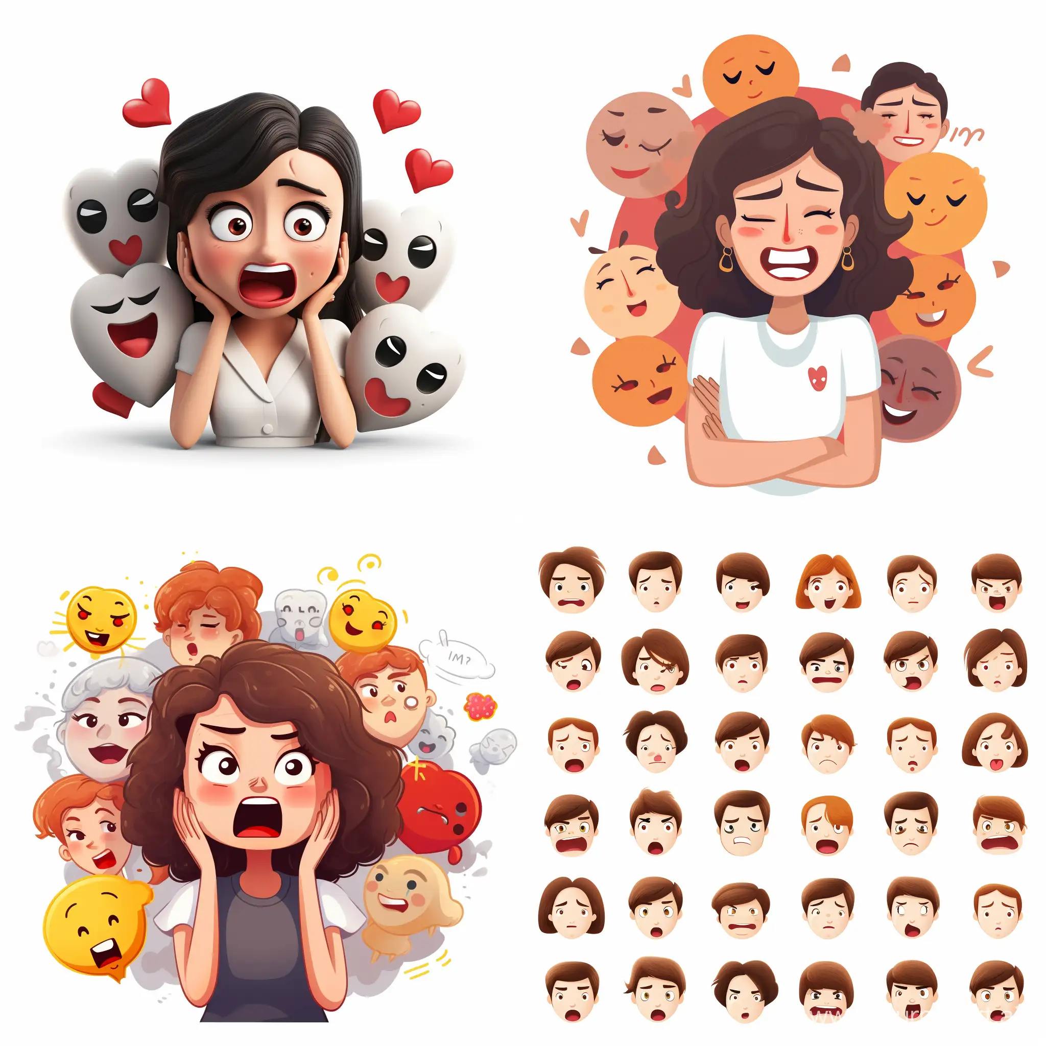 person emotionally overload emoji style white background