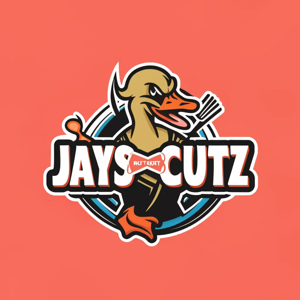 LOGO-Design-For-Jays-Cutz-Modern-Duck-Barbershop-Theme-for-Beauty-Spa-Industry
